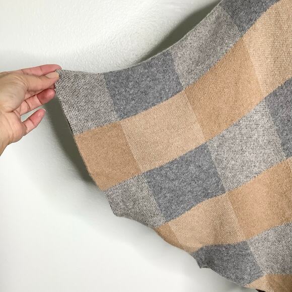 Note di Anita Tan Gray Checkered Dolman Sleeve Mock Neck Sweater One Size - Picture 4 of 7